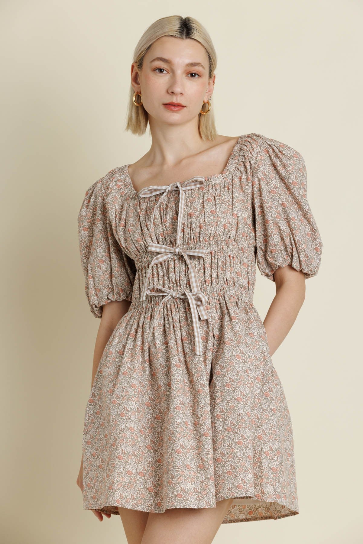 Pink Floral Bow Dress