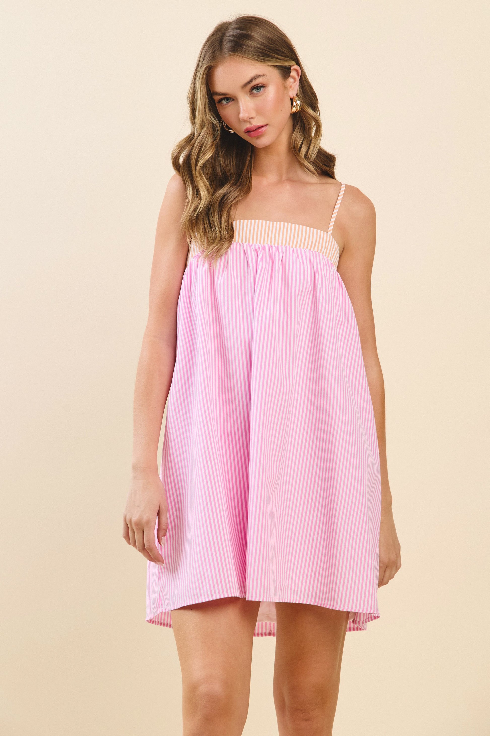 Pink & Orange Stripe Dress