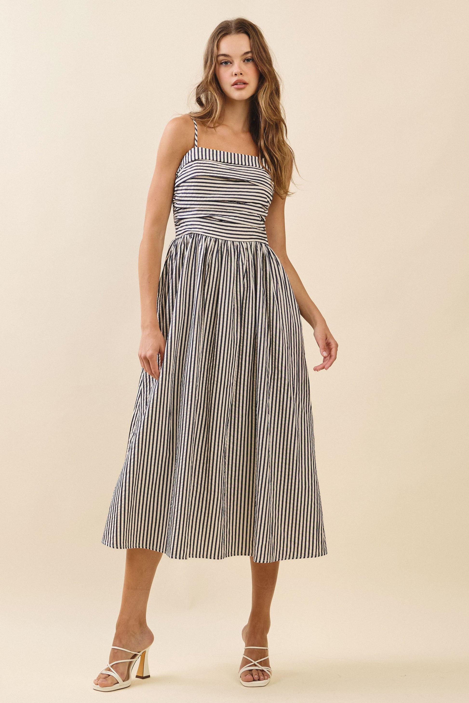 Black Stripe Midi Dress