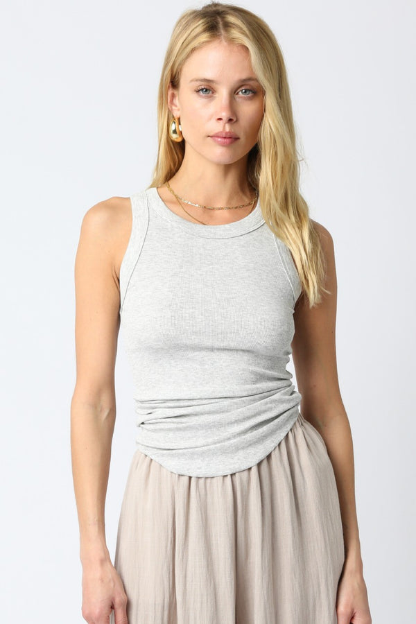 Slinky Rib Tank - Light Grey