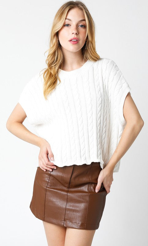 Cream Cable Sweater Vest