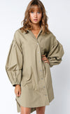 Khaki Button Down Dress