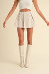 Flared Pleated Shorts