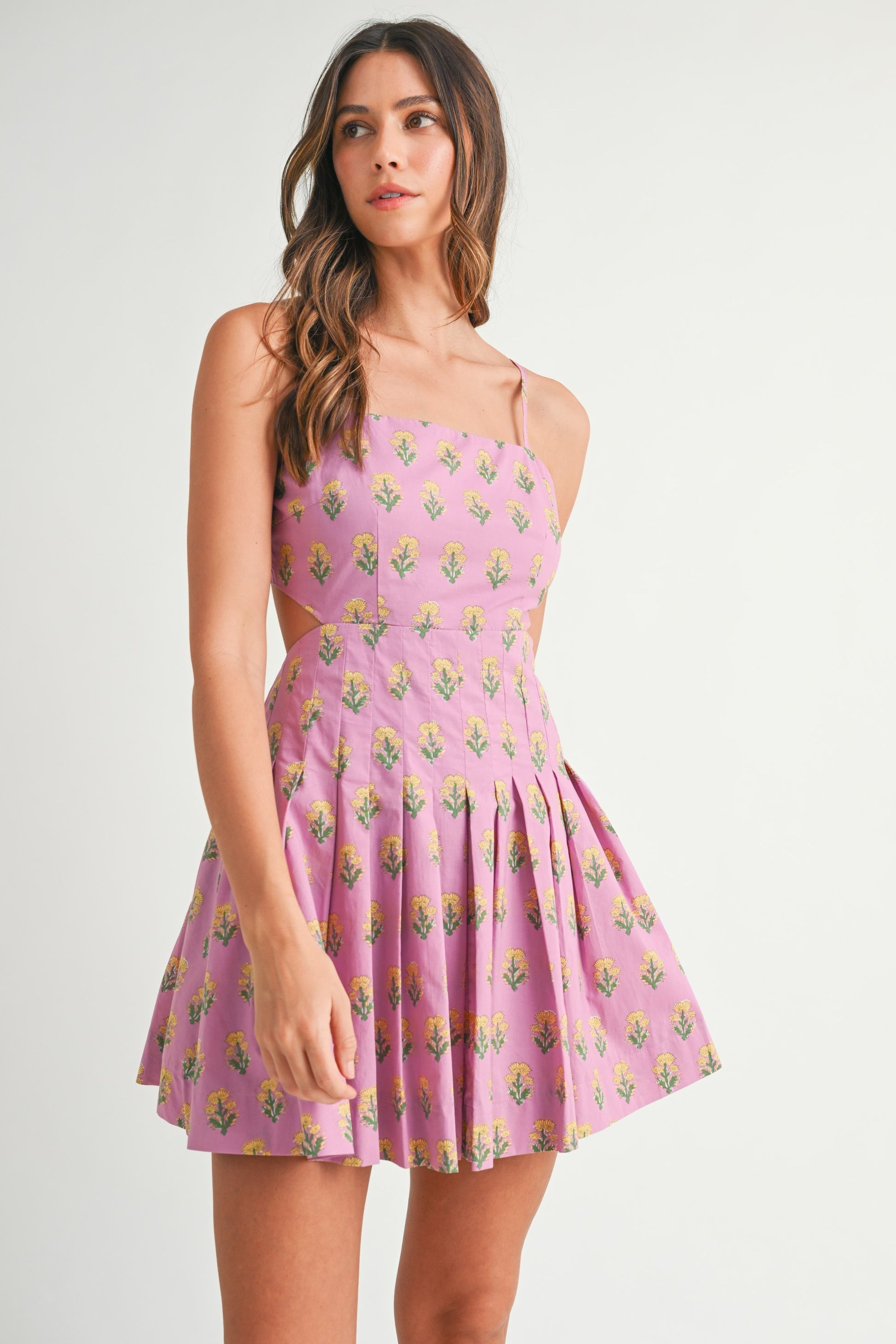 Fuchsia Floral Mini Dress