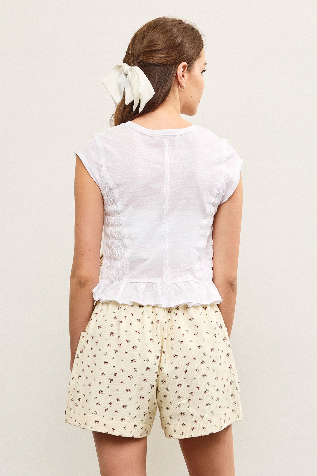 White Smocked Tee