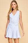 Pinstripe Baby Blue Dress
