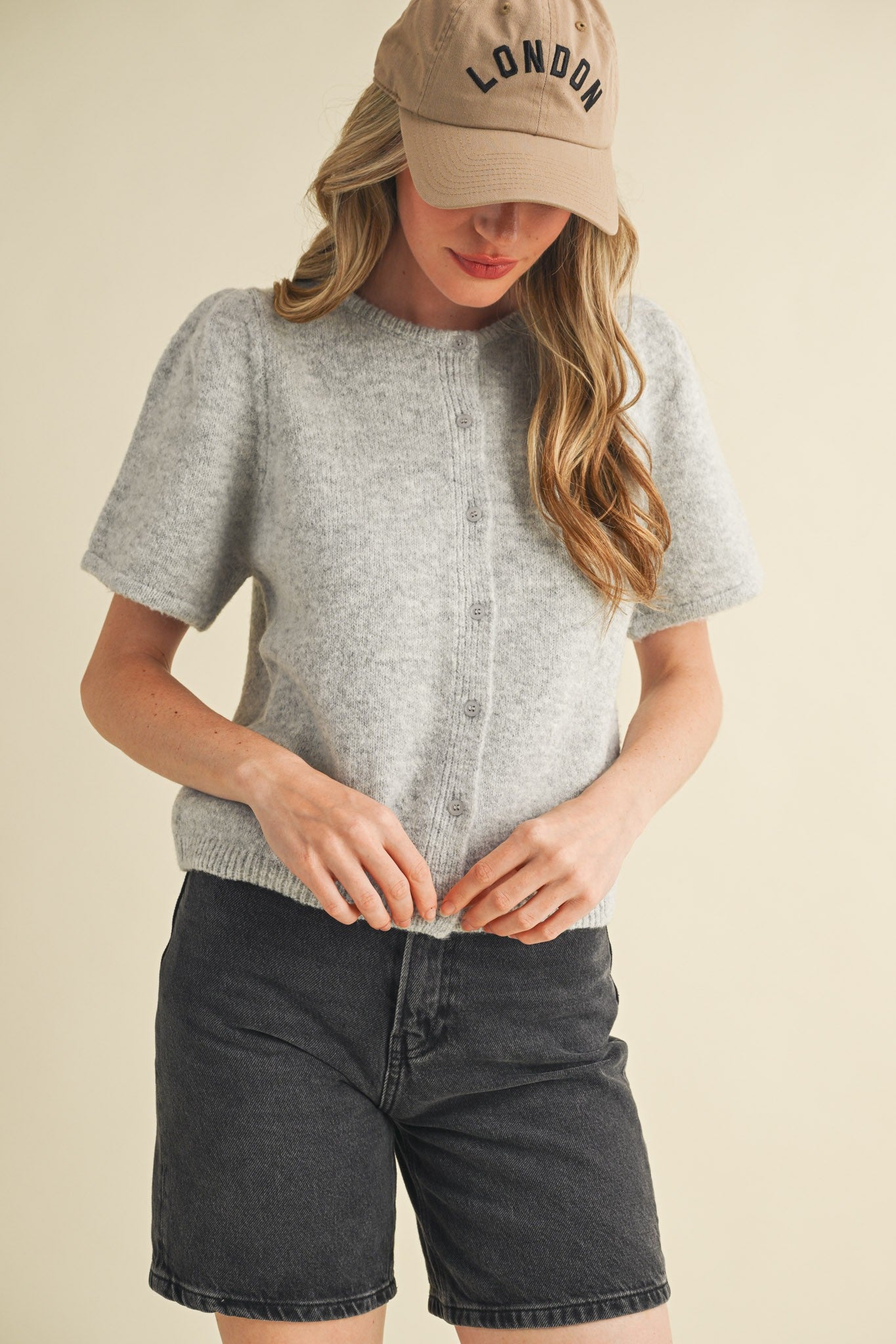 Easy Button Sweater - Grey