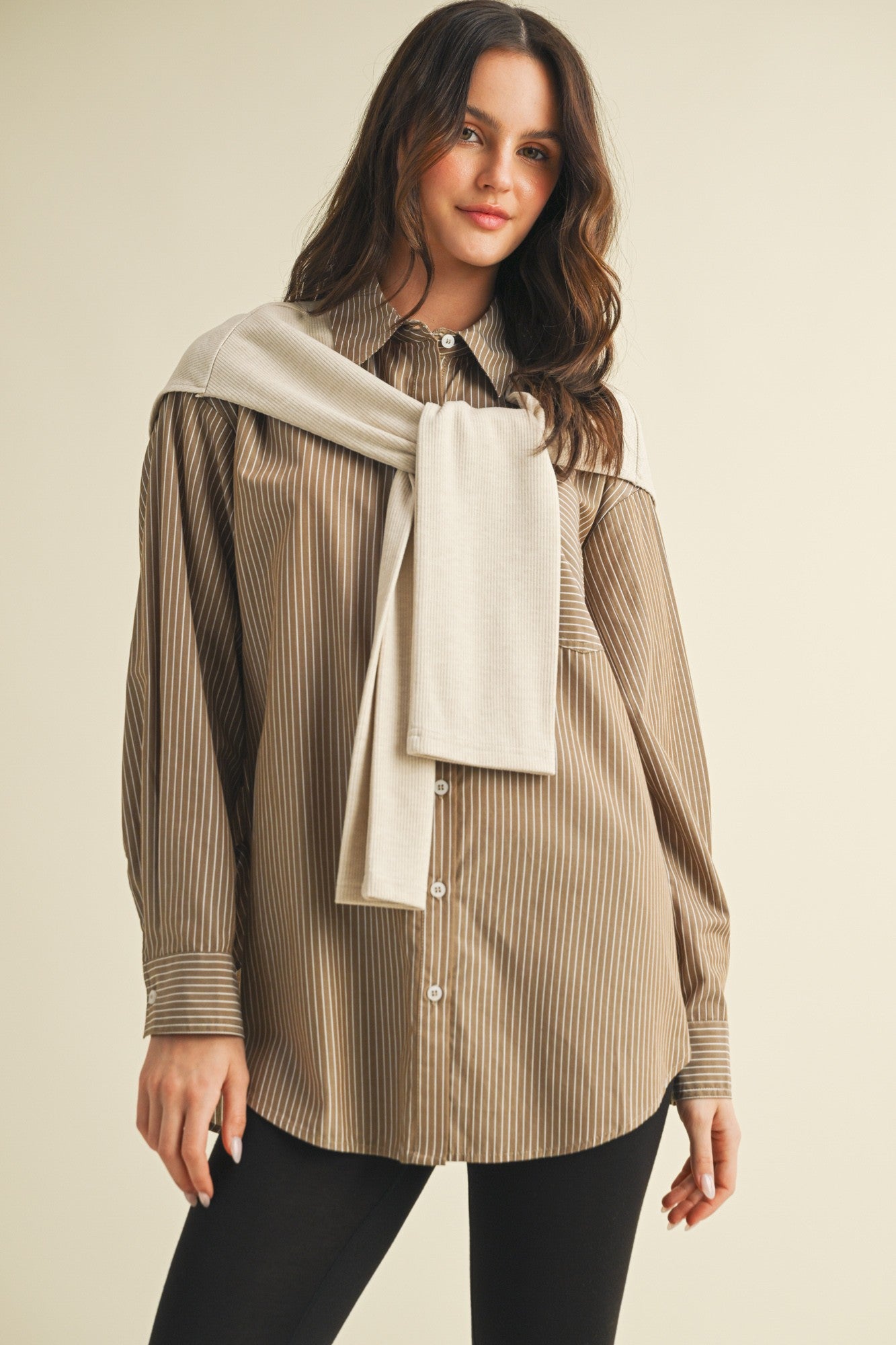 Ash Olive Button Sweater