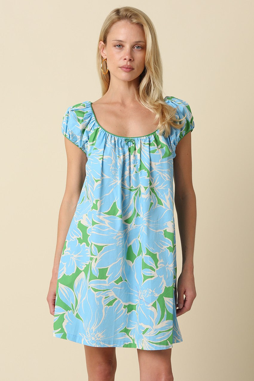 Green + Blue Floral Mini