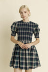 Plaid Smocked Mini Dress