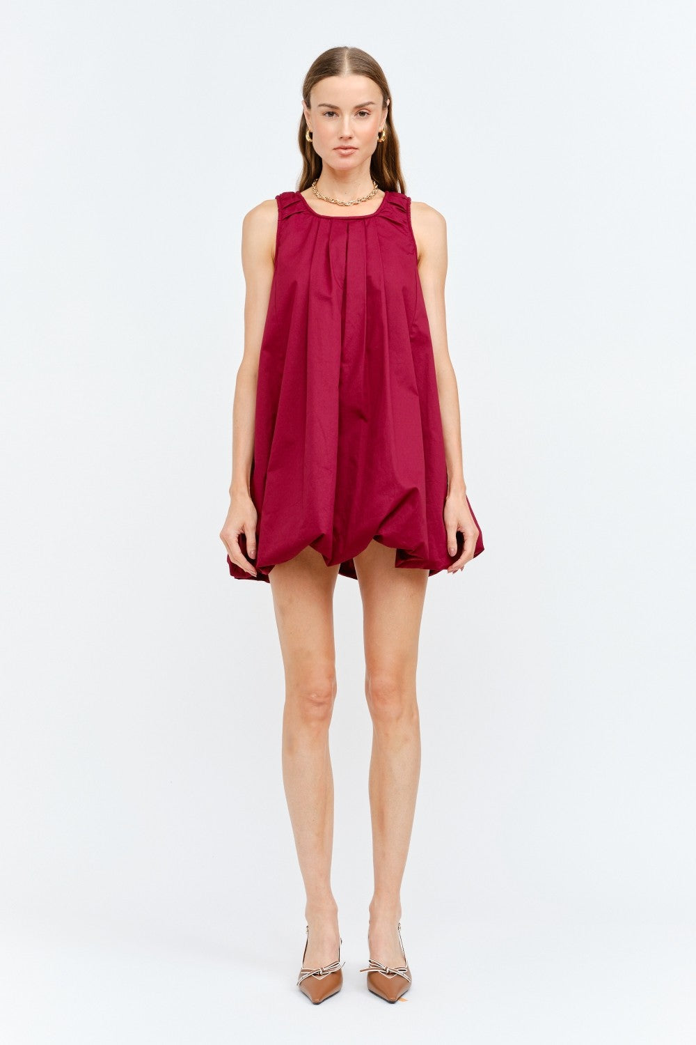 Burgundy Bubble Mini Dress