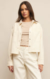 All Day Cropped Denim Jacket - White