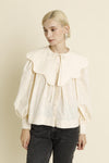 Ivory Scallop Collar Blouse