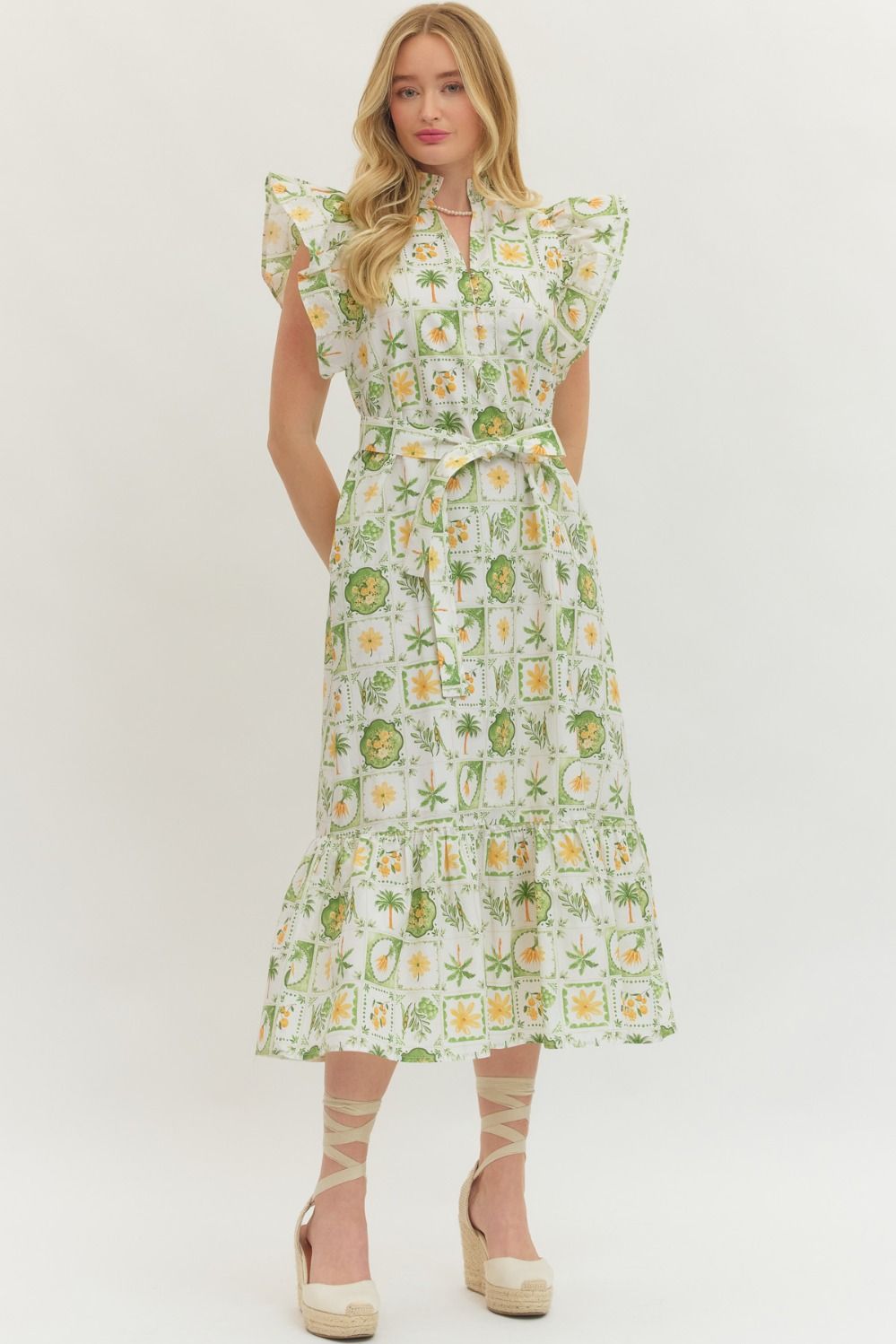 Palm Tree Midi Dress