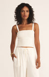 Amelie Linen Top - White